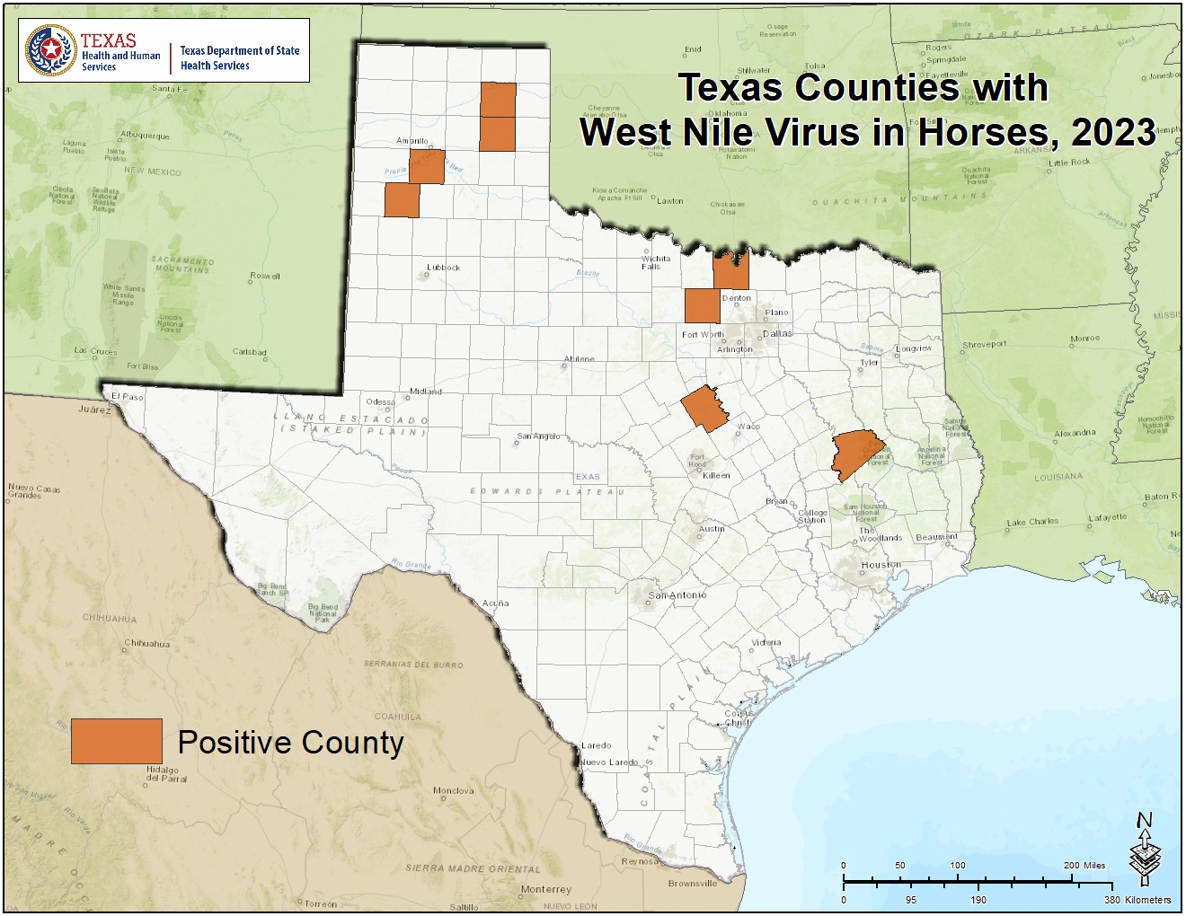 2023 Texas West Nile Virus Maps Texas Dshs